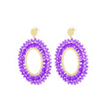 Purple oval - Oorbellen