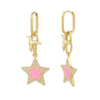 Pink Star - Oorbellen