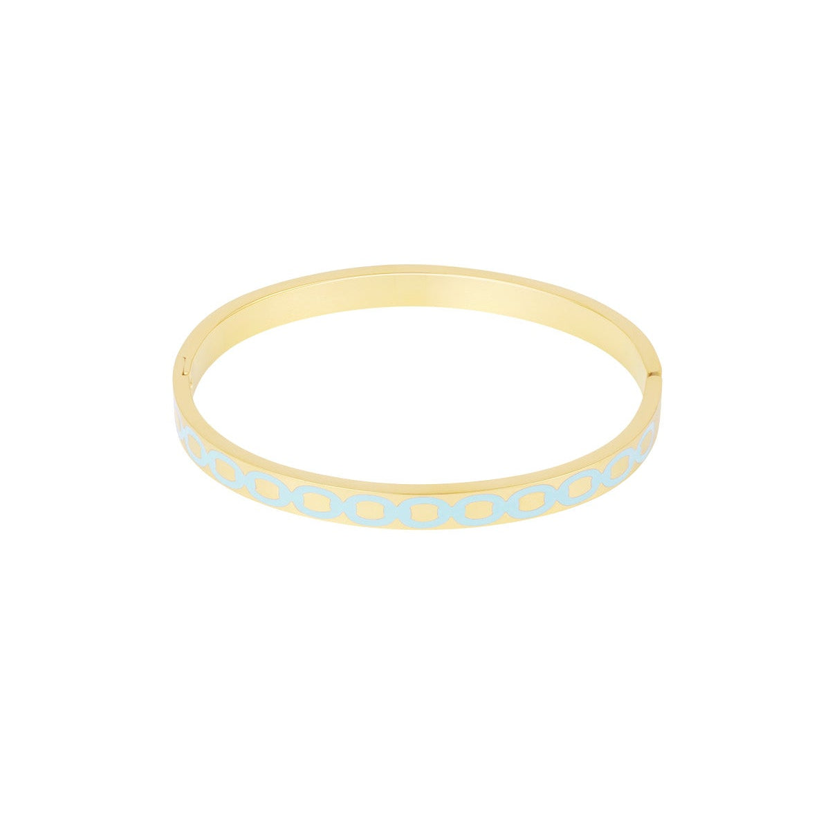 Gold bracelet with blue pattern on a white background bangle bynooni bynooninl