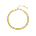 Gold chain bracelet on a white background
