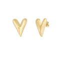 Gold heart-shaped earrings on a white background