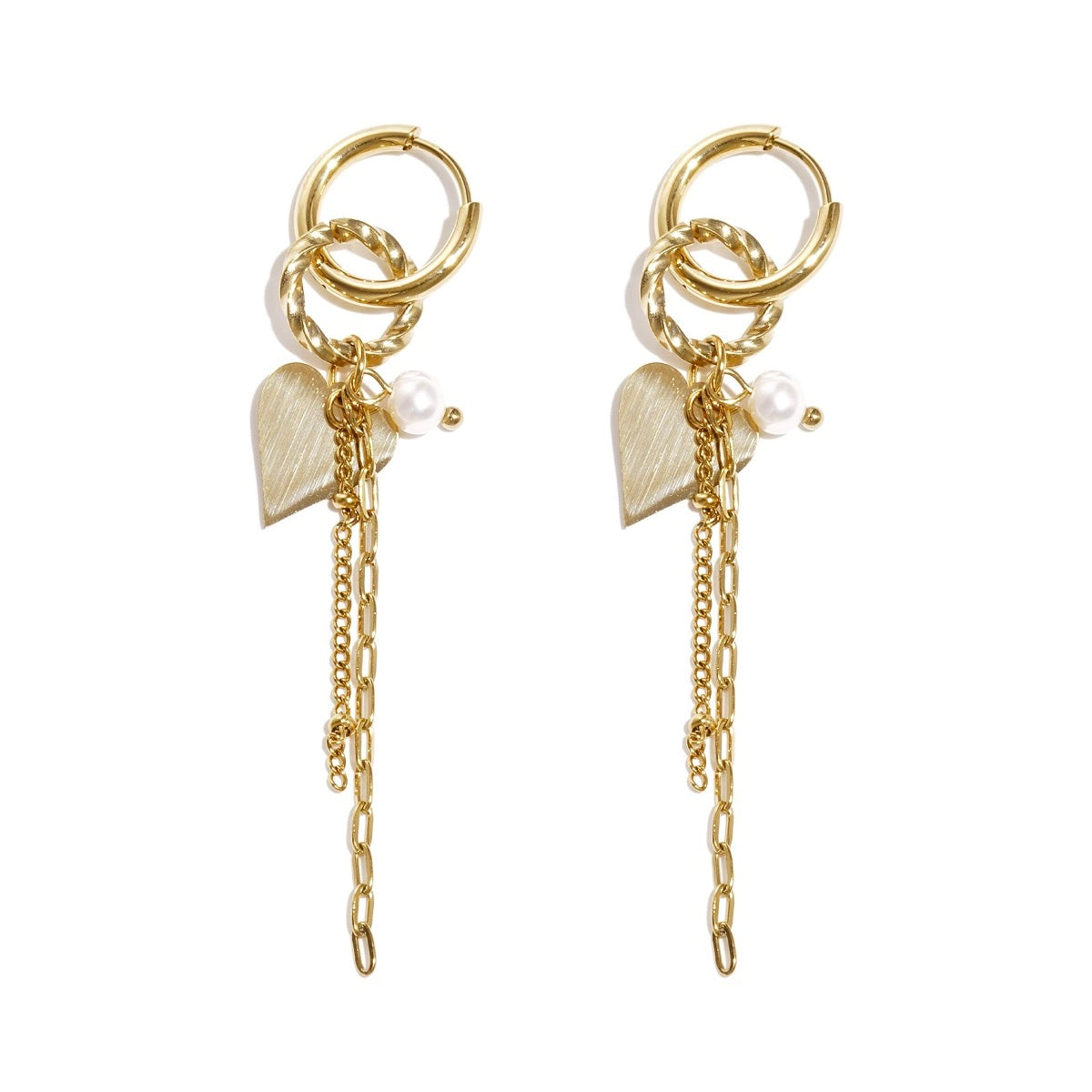 Heart Charm - Oorbellen