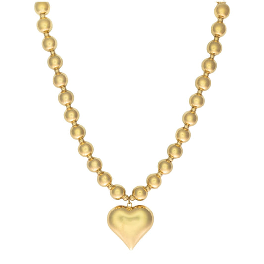 Statement ketting hartje goud roestvrijstaal as rvs stainless steel 