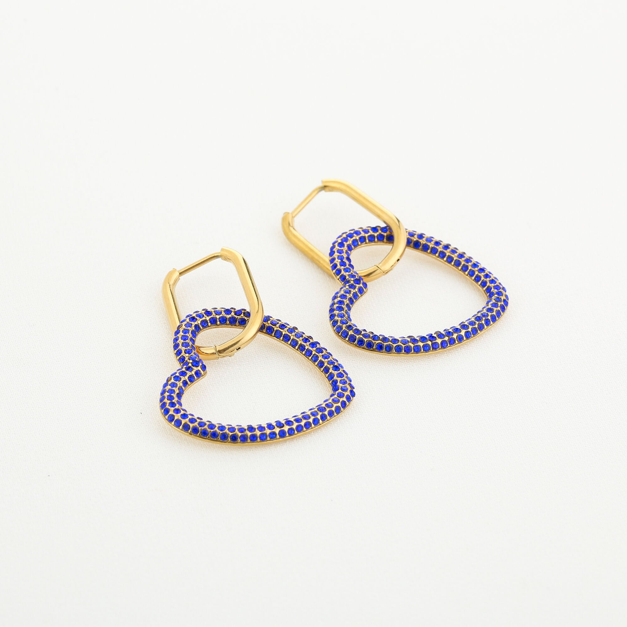 heart blue - oorbellen