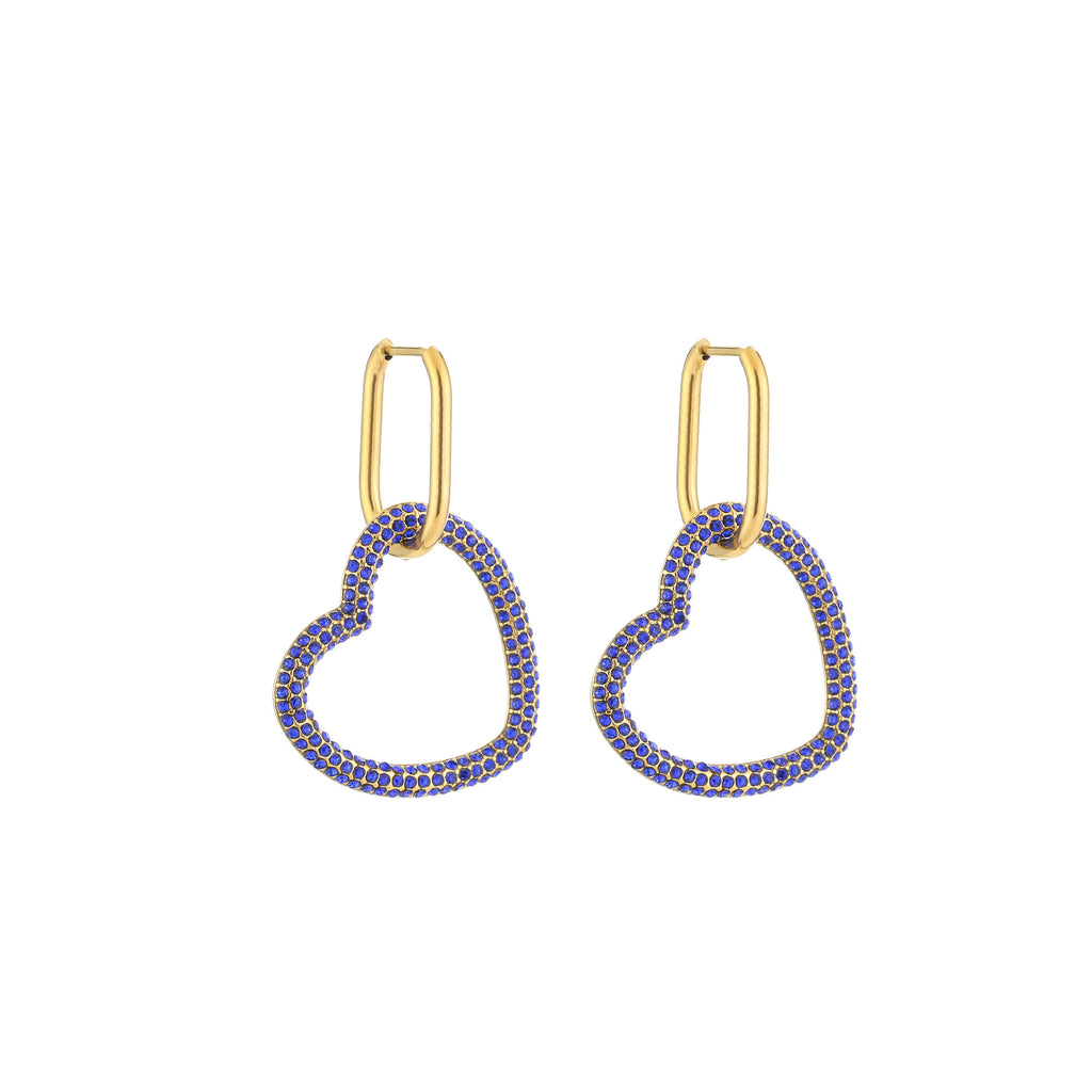heart blue - oorbellen