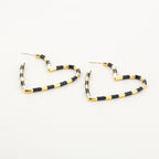 gestreept hartje - oorbellen