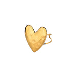 statement ring stainless steel heart gold 