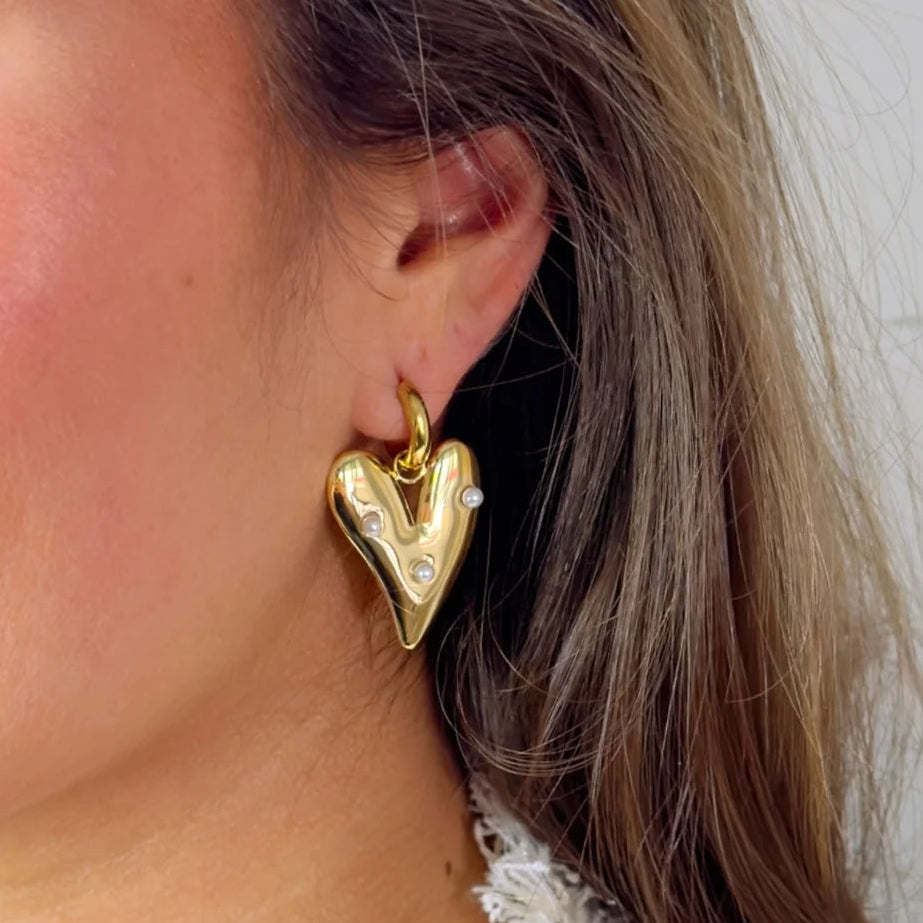 Parel Hartjes - Oorbellen